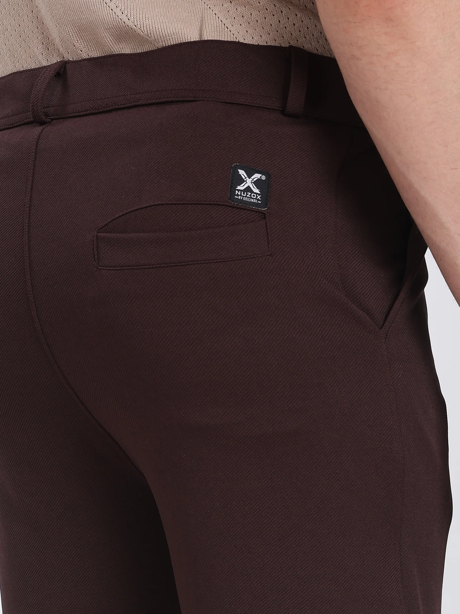 Lycra Formal Pant for Men (Chocolate Brown)